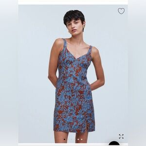 NWT Madewell Sabrina mini dress size 2 in blue isle